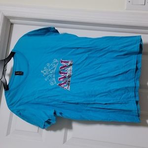 America's Majestic Miss AMM Crown Pageant Blue T-Shirt in XLarge